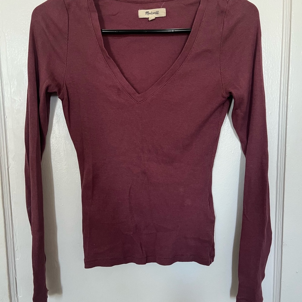 Madewell Long Sleeve V-Neck Top